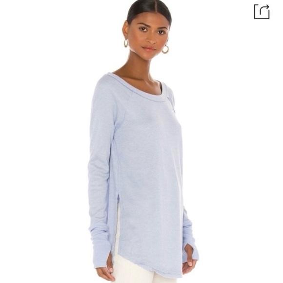 Free People We the Free Snowy Thermal in The Rain Light Blue Size Small - Picture 3 of 9